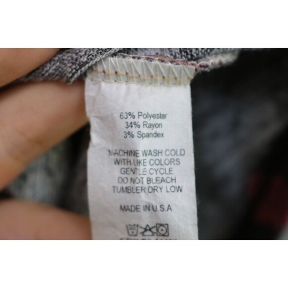 Miss 2 Day Waffle Knit Long Sleeve Top-Mixed Prints-Size Medium - Picture 7 of 10